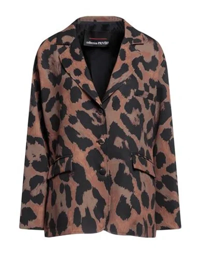 Collection Privèe Collection Privēe? Woman Blazer Camel Size 6 Polyester, Elastane In Beige