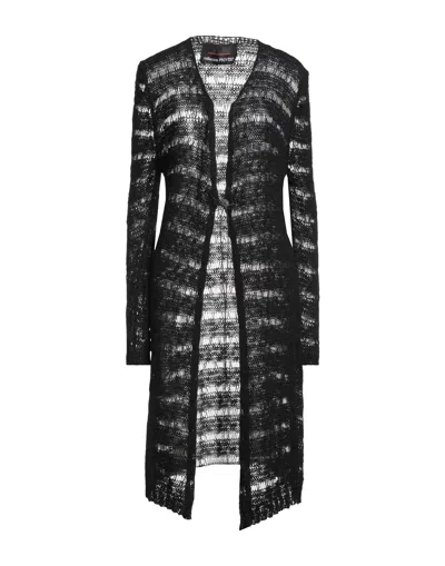 Collection Privèe Collection Privēe? Woman Cardigan Black Size 8 Cotton, Acrylic