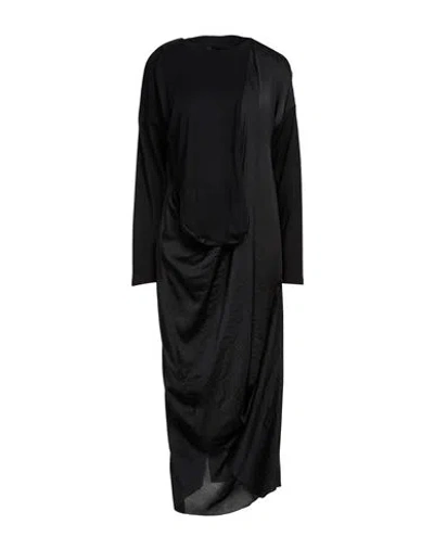 Collection Privèe Collection Privēe? Woman Midi Dress Black Size 4 Wool, Nylon, Polyester
