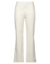 Collection Privèe Collection Privēe? Woman Pants Cream Size 4 Cotton, Elastane In White