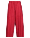 Collection Privèe Collection Privēe? Woman Pants Red Size 8 Polyester, Rayon, Elastic Fibres In Red