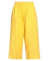 Collection Privèe Collection Privēe? Woman Pants Yellow Size 6 Polyester, Cotton In Yellow