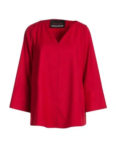 Collection Privèe Collection Privēe? Woman Top Red Size 8 Polyester, Rayon, Elastic Fibres