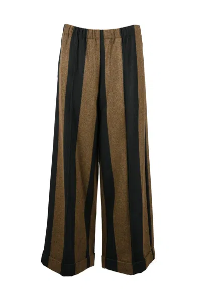 Collection Privèe Comfort Fit Trousers - Black/brown