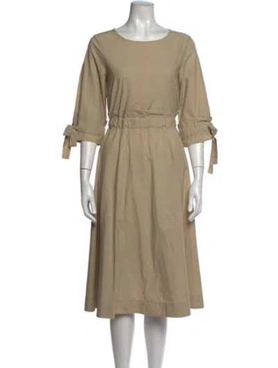 Pre-owned Collection Privèe Crew Neck Midi Length Dress In Neutrals