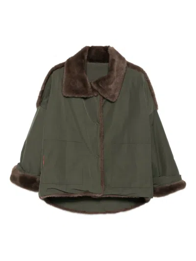 Collection Privèe Faux-fur-trimmed Jacket In Green