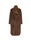 Collection Privèe Faux-shearling Oversized Coat In Multi