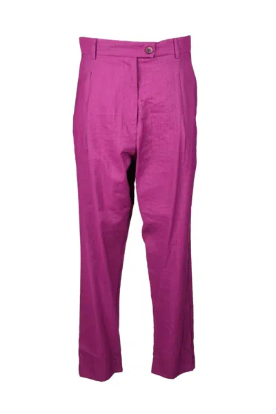 Collection Privèe Fluid Drape Trousers With Modern Fit In Pink