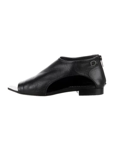 Pre-owned Collection Privèe Leather Flats In Black