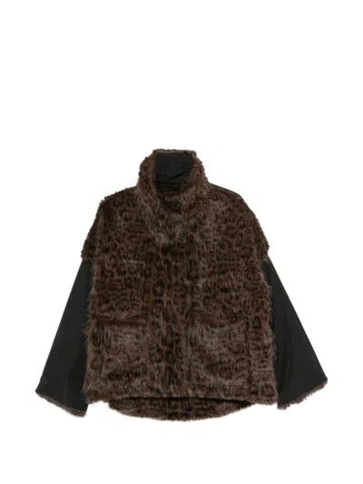 Collection Privèe Leopard-print Faux-fur Coat In Multi
