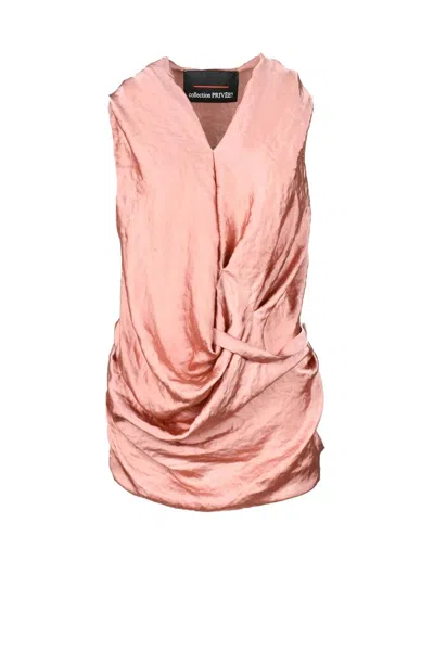 Collection Privèe Polyester Top - Copper In Pink