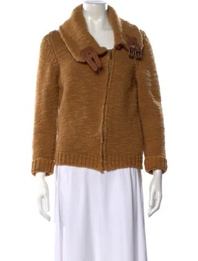 Pre-owned Collection Privèe Wool Cowl Neck Sweater In Yellow