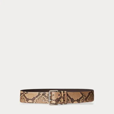 Collection Python Double-prong Belt In Animal Print