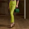 Collection Ramona Silk-blend Shantung Trouser In Green