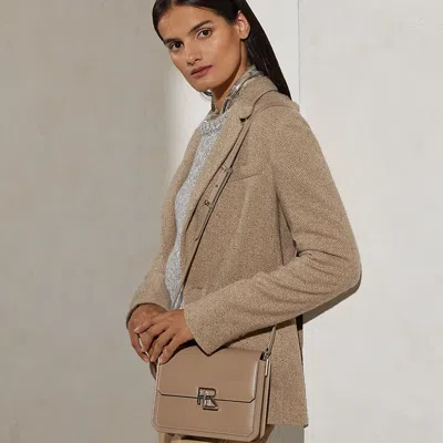 Collection Rl 888 Box Calfskin Crossbody In Tan