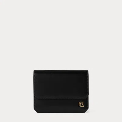 Collection Rl Box Calfskin Small Vertical Wallet In Black