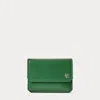 Collection Rl Box Calfskin Small Vertical Wallet In Green