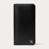 Collection Rl Box Calfskin Vertical Wallet In Black