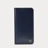 Collection Rl Box Calfskin Vertical Wallet In Blue