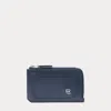 Collection Rl Box Calfskin Zip Card Case In Blue