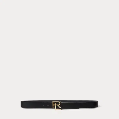 Collection Rl Box Leather Belt In Black