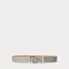 Collection Rl Box Leather Belt In Gray