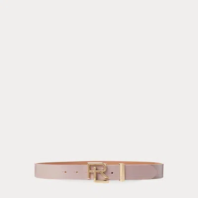 Collection Rl Box Leather Belt In Pink