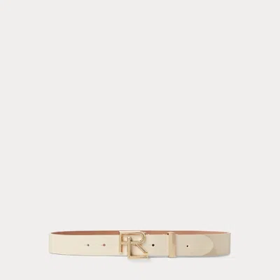 Collection Rl Box Leather Belt In Orange