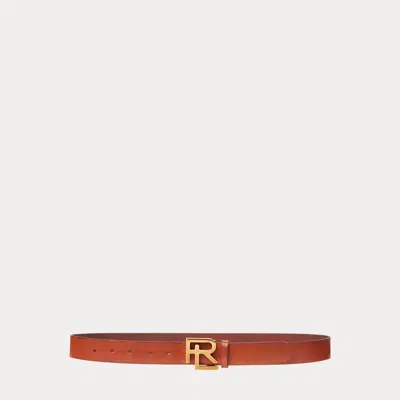 Collection Rl Vachetta Leather Belt In Gold
