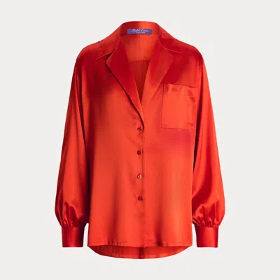 Collection Roslin Washed Stretch Charmeuse Shirt In Red