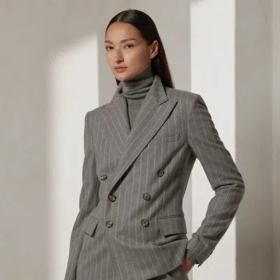 Collection Safford Chalk-stripe Flannel Jacket In Gray