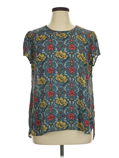 Pre-owned Collection Short Sleeve Blouse In Teal
