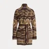 Collection Silk-linen Shawl-collar Cardigan In Brown