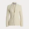 Collection Skye Pinstripe Cotton-linen Jacket In White