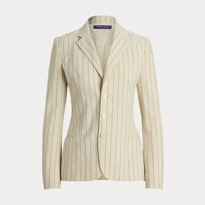 Collection Skye Pinstripe Cotton-linen Jacket In White