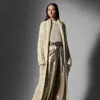 Collection Slub Wool Long Shawl-collar Cardigan In Neutral