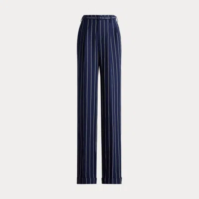 Collection Stamford Striped Linen-cotton Trouser In Blue