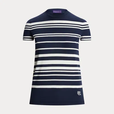 Collection Variegated Striped Jersey Tee In Blue