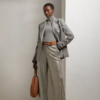 Collection Welles Embellished Wide-leg Trouser In Gray