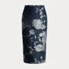 Collection Whitley Floral Jacquard Skirt In Blue