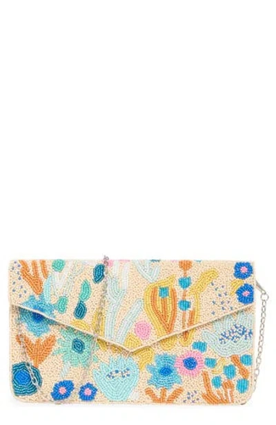 Collection Xiix Beaded Abstract Floral Flap Clutch In Multi