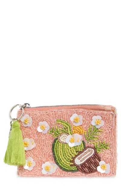 Collection Xiix Beaded Coconut Zip Pouch In Multi