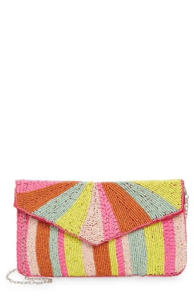 Collection Xiix Beaded Envelope Clutch In Pink Multi