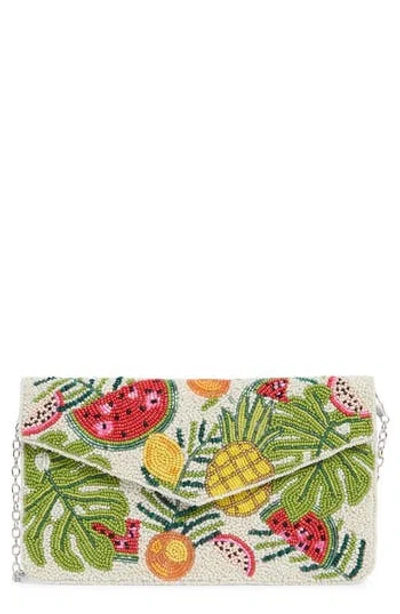 Collection Xiix Beaded Fruit Motif Clutch In Multi