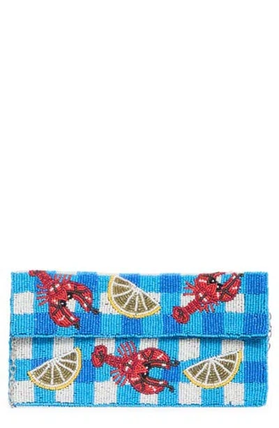 Collection Xiix Beaded Gingham Lobster Flap Cl In Multi