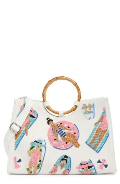 Collection Xiix Beaded Pool Tote In White