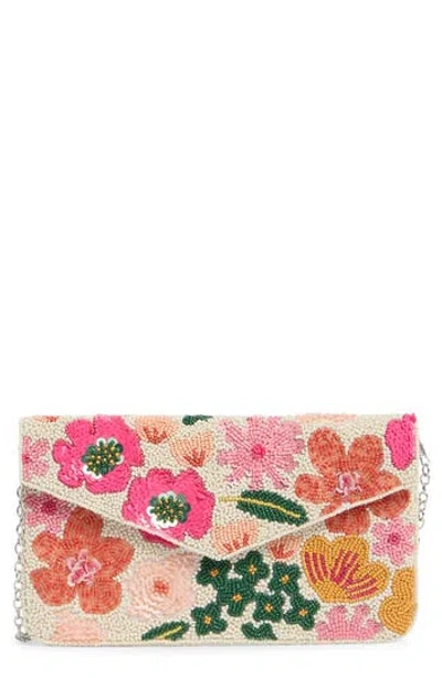 Collection Xiix Beaded Pop Floral Clutch In Multi