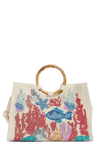 Collection Xiix Beaded Sea Tote In Red