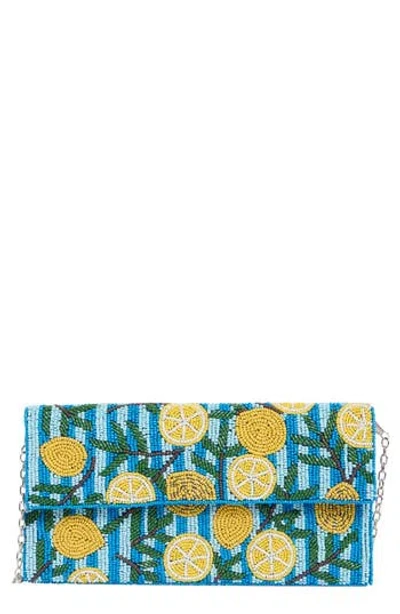 Collection Xiix Beaded Striped Lemon Clutch In Multi