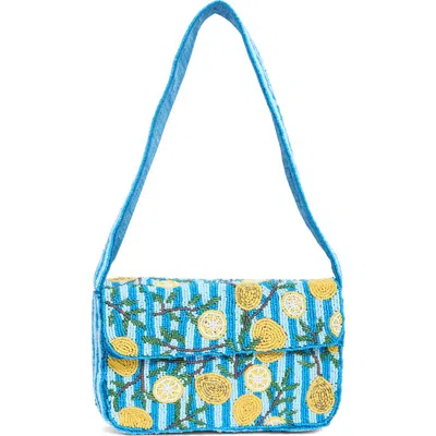 Collection Xiix Beaded Striped Lemon Shoulder Bag In Multi